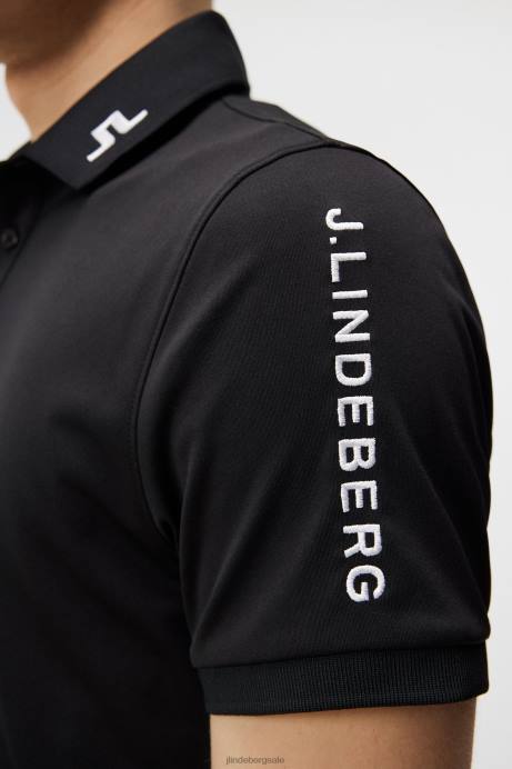 Men J.Lindeberg Black Tour Tech Slim Polo Clothing 8R62237