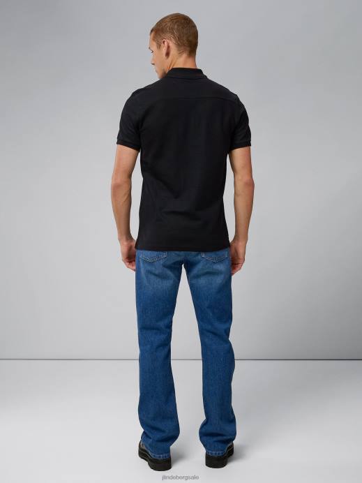 Men J.Lindeberg Black Troy Pique Polo Clothing 8R62343