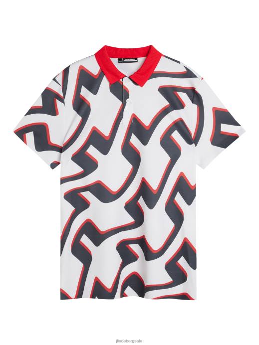 Men J.Lindeberg Bridge Wave White Timmy Polo Clothing 8R6233