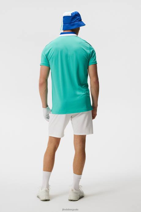 Men J.Lindeberg Bright Aqua Benji Polo Clothing 8R62149