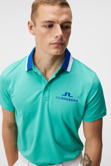 Men J.Lindeberg Bright Aqua Tour Collection - Benji Polo Clothing 8R62135