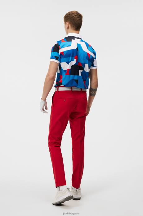 Men J.Lindeberg Brilliant Blue Big Bridge Kv Print Polo Clothing 8R62273