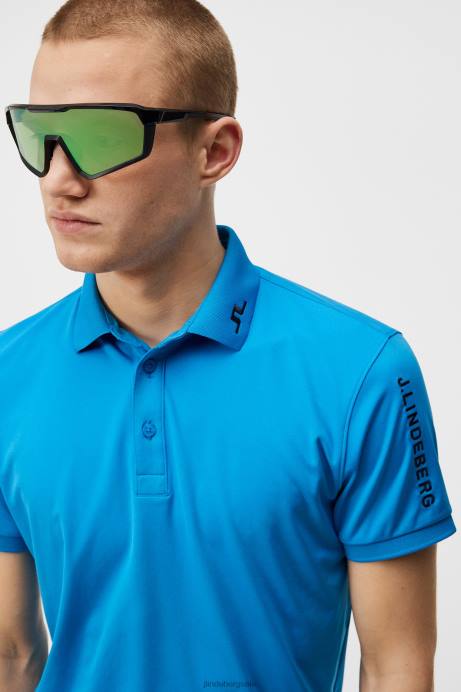 Men J.Lindeberg Brilliant Blue Tour Tech Slim Polo Clothing 8R62239