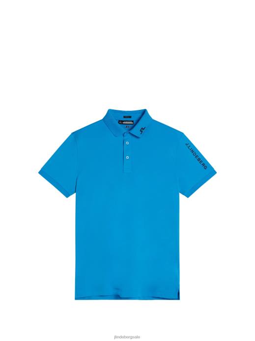 Men J.Lindeberg Brilliant Blue Tour Tech Slim Polo Clothing 8R62239