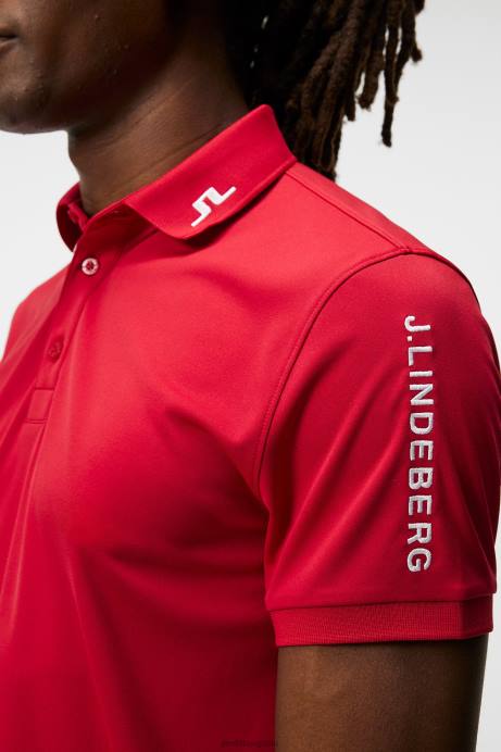 Men J.Lindeberg Chili Pepper Tour Tech Slim Polo Clothing 8R62242