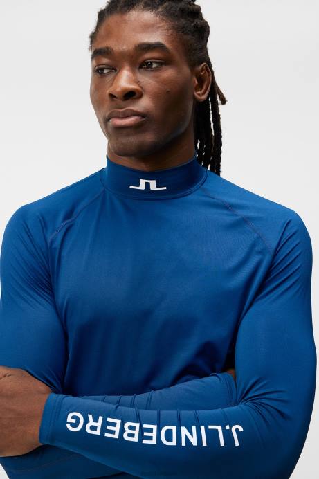 Men J.Lindeberg Estate Blue Aello Compression Layer Clothing 8R62116