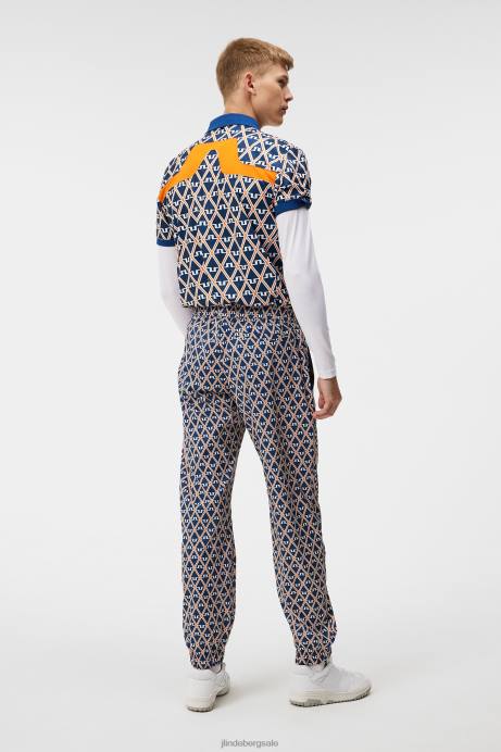 Men J.Lindeberg Estate Blue Diamond Kv Print Polo Clothing 8R6224