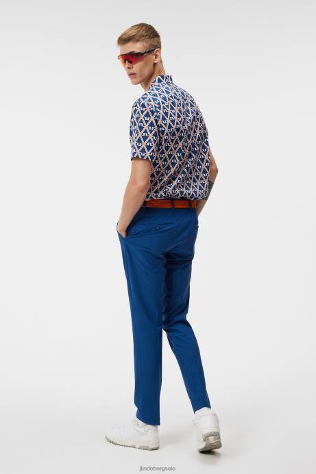 Men J.Lindeberg Estate Blue Diamond Resort Shirt Clothing 8R6231