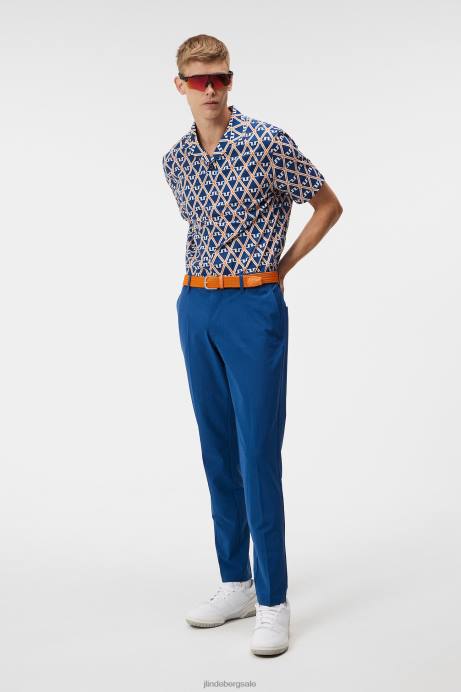 Men J.Lindeberg Estate Blue Diamond Resort Shirt Clothing 8R6231