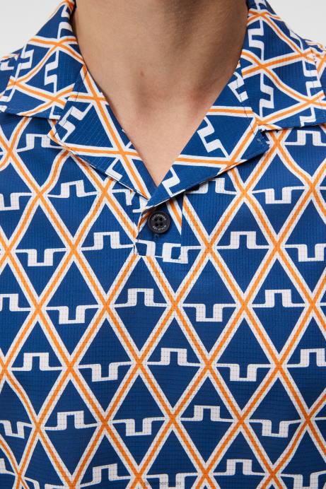 Men J.Lindeberg Estate Blue Diamond Resort Shirt Clothing 8R6231