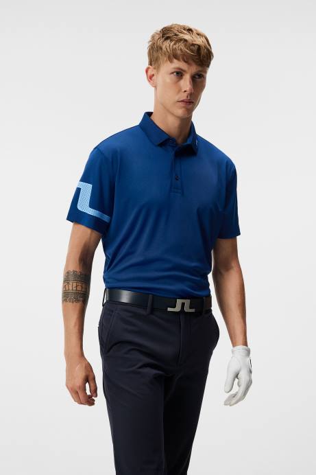 Men J.Lindeberg Estate Blue Heath Polo Clothing 8R62122