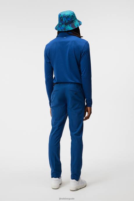 Men J.Lindeberg Estate Blue Melange Tour Tech Long Sleeve Polo Clothing 8R62105