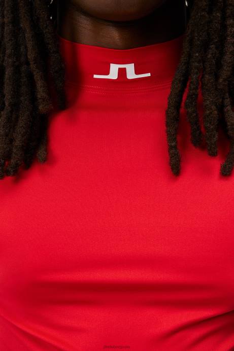 Men J.Lindeberg Fiery Red Aello Compression Layer Clothing 8R62114