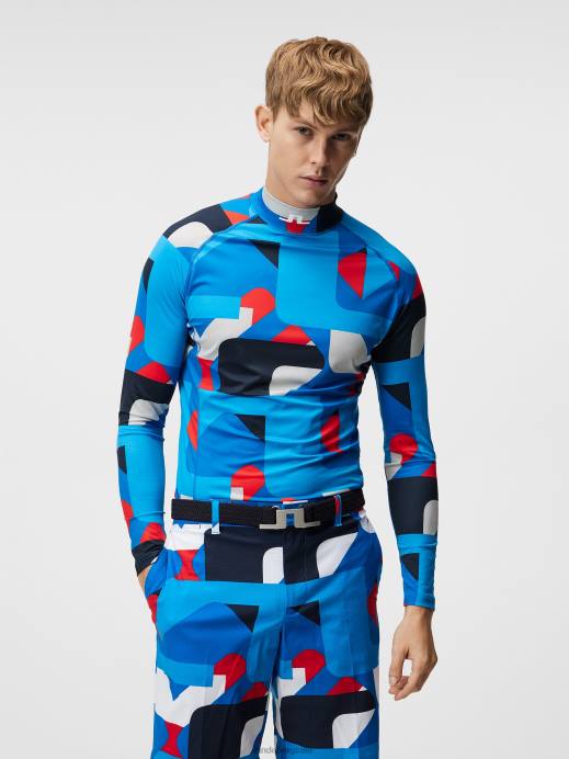 Men J.Lindeberg Grey Big Bridge Aello Printed Compression Layer Clothing 8R62312