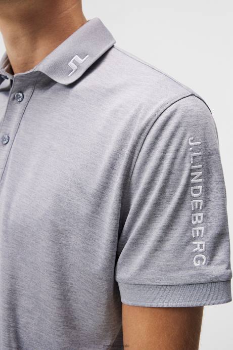 Men J.Lindeberg Grey Melange Tour Tech Polo Clothing 8R6259
