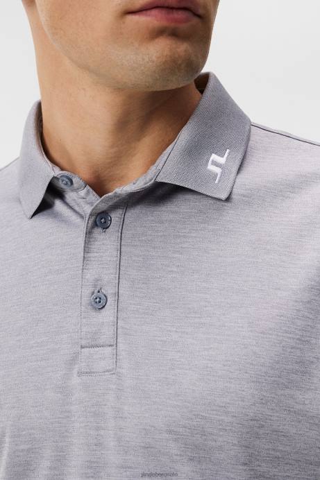 Men J.Lindeberg Grey Melange Tour Tech Slim Polo Clothing 8R6293