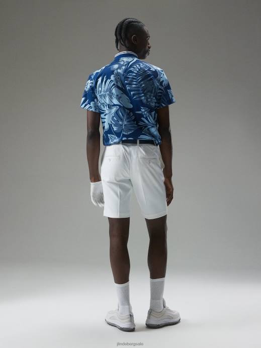 Men J.Lindeberg Hibiscus Blue Tyson Print Polo Clothing 8R62339