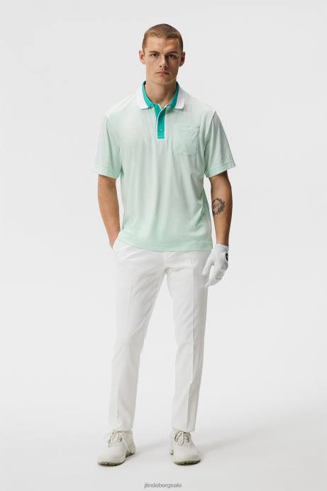 Men J.Lindeberg Honeydew Melange Sal Relaxed Polo Clothing 8R62151