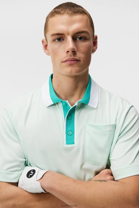 Men J.Lindeberg Honeydew Melange Sal Relaxed Polo Clothing 8R62151