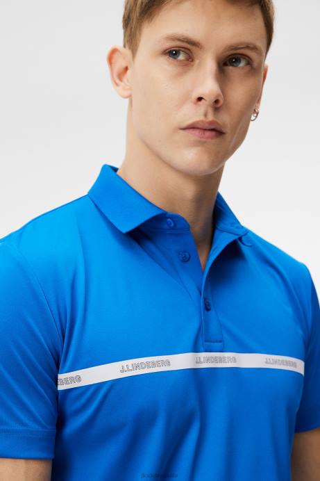 Men J.Lindeberg Lapis Blue Chad Slim Polo Clothing 8R62211