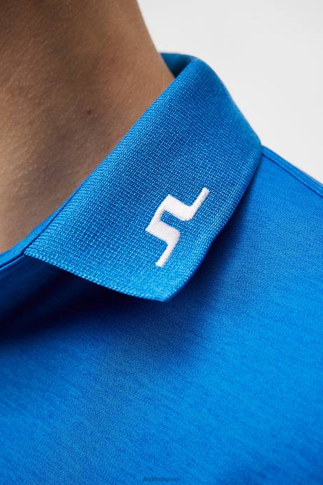 Men J.Lindeberg Lapis Blue Melange Kv Polo Clothing 8R62279