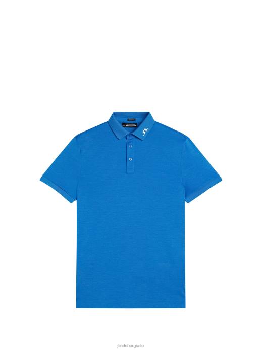 Men J.Lindeberg Lapis Blue Melange Kv Polo Clothing 8R62279
