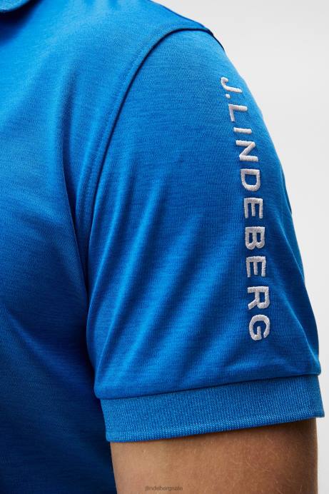 Men J.Lindeberg Lapis Blue Melange Tour Tech Polo Clothing 8R62250