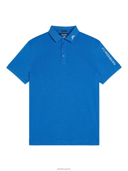 Men J.Lindeberg Lapis Blue Melange Tour Tech Polo Clothing 8R62250