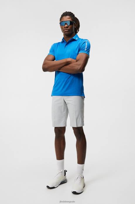 Men J.Lindeberg Lapis Blue Melange Tour Tech Slim Polo Clothing 8R62240