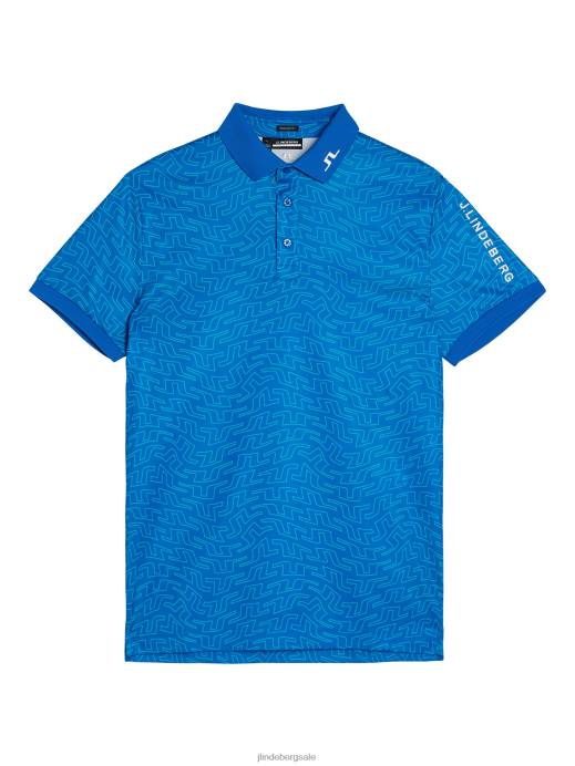 Men J.Lindeberg Lapis Bridge Swirl Tour Tech Print Polo Clothing 8R62247