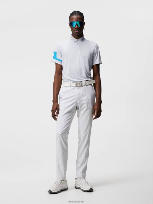 Men J.Lindeberg Light Grey Melange Heath Polo Clothing 8R62289