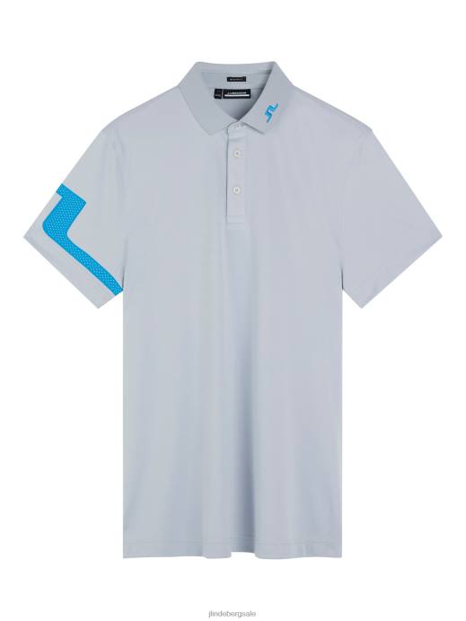 Men J.Lindeberg Light Grey Melange Heath Polo Clothing 8R62289
