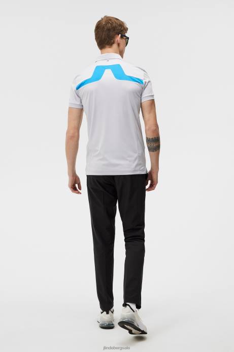 Men J.Lindeberg Light Grey Melange Kv Polo Clothing 8R62281