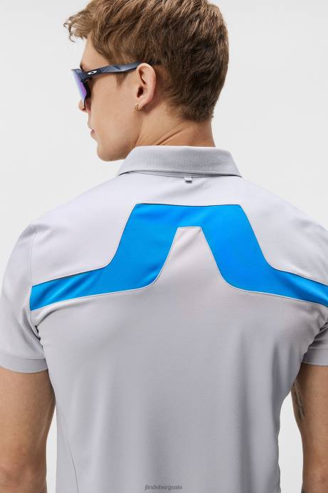 Men J.Lindeberg Light Grey Melange Kv Polo Clothing 8R62281