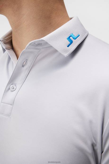 Men J.Lindeberg Light Grey Melange Kv Polo Clothing 8R62281
