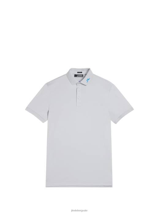 Men J.Lindeberg Light Grey Melange Kv Polo Clothing 8R62281
