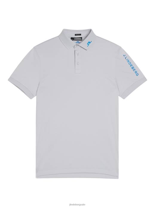 Men J.Lindeberg Light Grey Melange Tour Tech Polo Clothing 8R62253