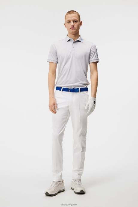 Men J.Lindeberg Light Grey Melange Tour Tech Slim Polo Clothing 8R62241