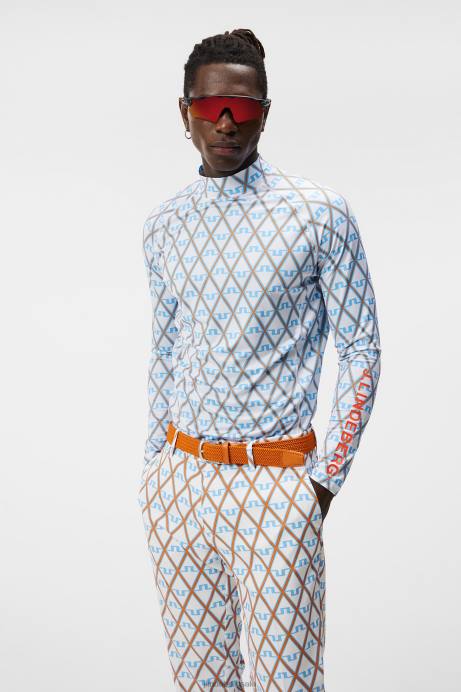 Men J.Lindeberg Little Boy Blue Diamond Aello Print Compression Layer Clothing 8R62111