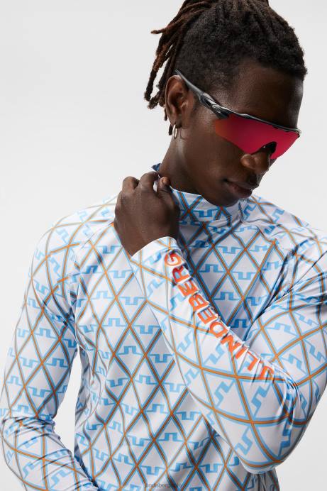 Men J.Lindeberg Little Boy Blue Diamond Aello Print Compression Layer Clothing 8R62111