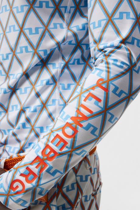 Men J.Lindeberg Little Boy Blue Diamond Aello Print Compression Layer Clothing 8R62111