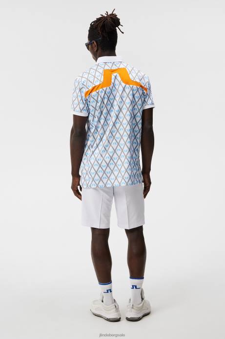 Men J.Lindeberg Little Boy Blue Diamond Kv Print Polo Clothing 8R6225