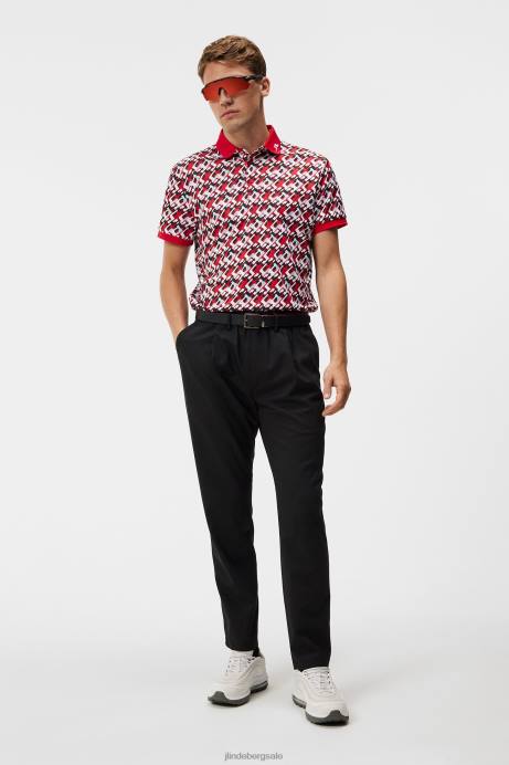 Men J.Lindeberg Micro Bridge Cherry Kv Print Polo Clothing 8R6229