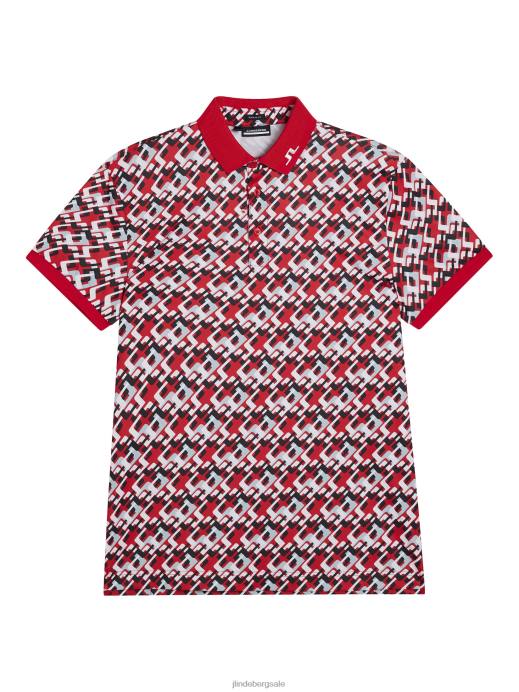 Men J.Lindeberg Micro Bridge Cherry Kv Print Polo Clothing 8R6229