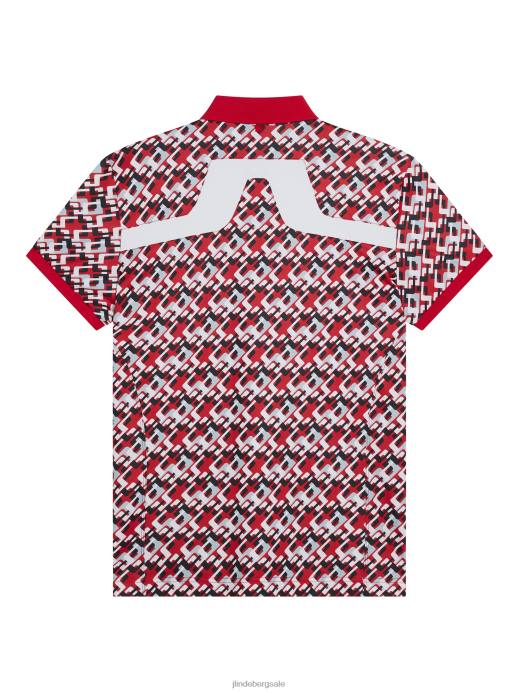Men J.Lindeberg Micro Bridge Cherry Kv Print Polo Clothing 8R6229