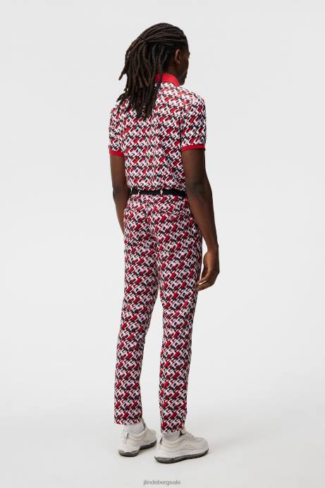 Men J.Lindeberg Micro Bridge Cherry Tour Tech Print Polo Clothing 8R6218