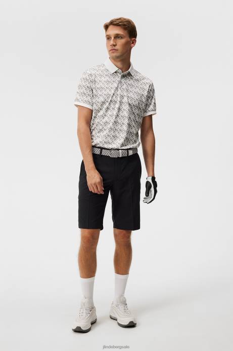 Men J.Lindeberg Micro Bridge Grey Kv Print Polo Clothing 8R6226