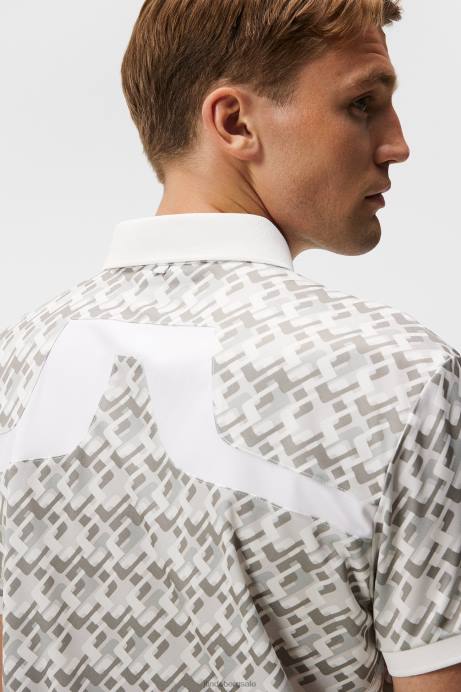 Men J.Lindeberg Micro Bridge Grey Kv Print Polo Clothing 8R6226
