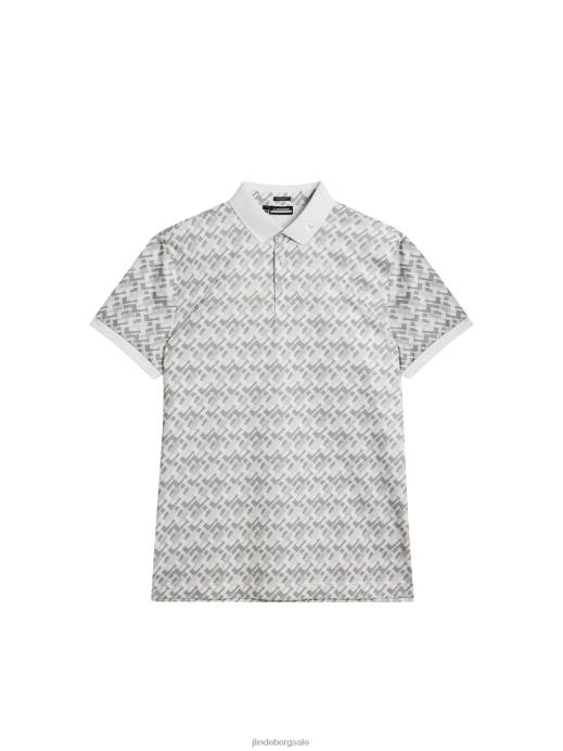 Men J.Lindeberg Micro Bridge Grey Kv Print Polo Clothing 8R6226