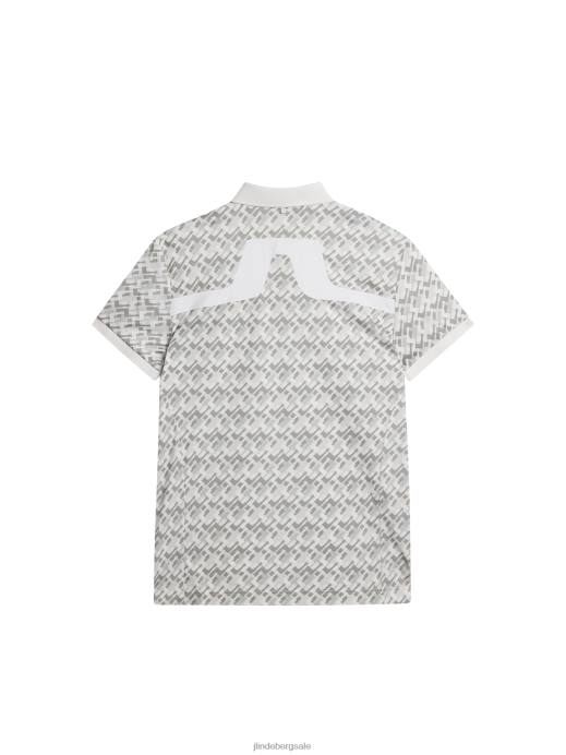 Men J.Lindeberg Micro Bridge Grey Kv Print Polo Clothing 8R6226